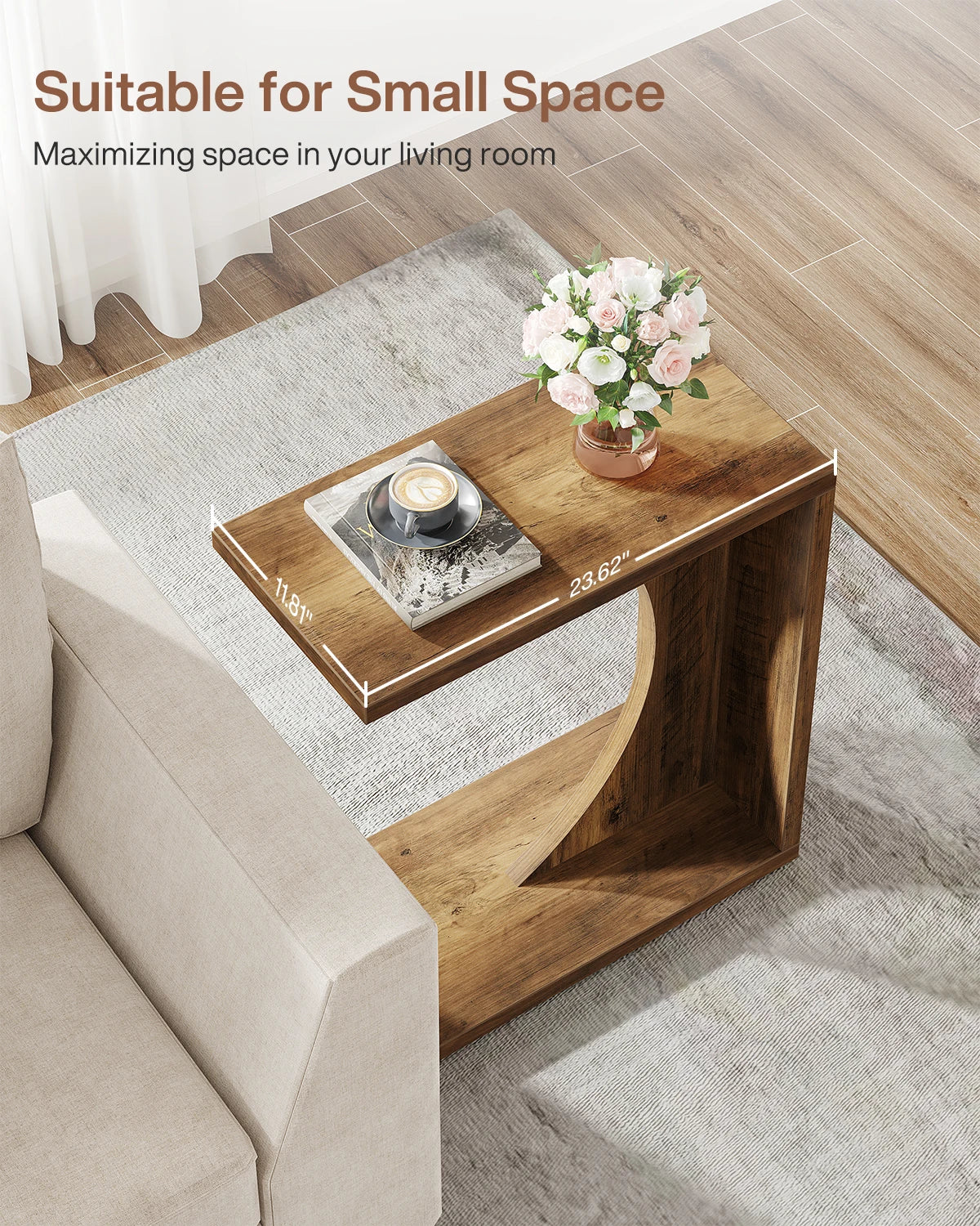 C-Shaped End Table, Bedside Table