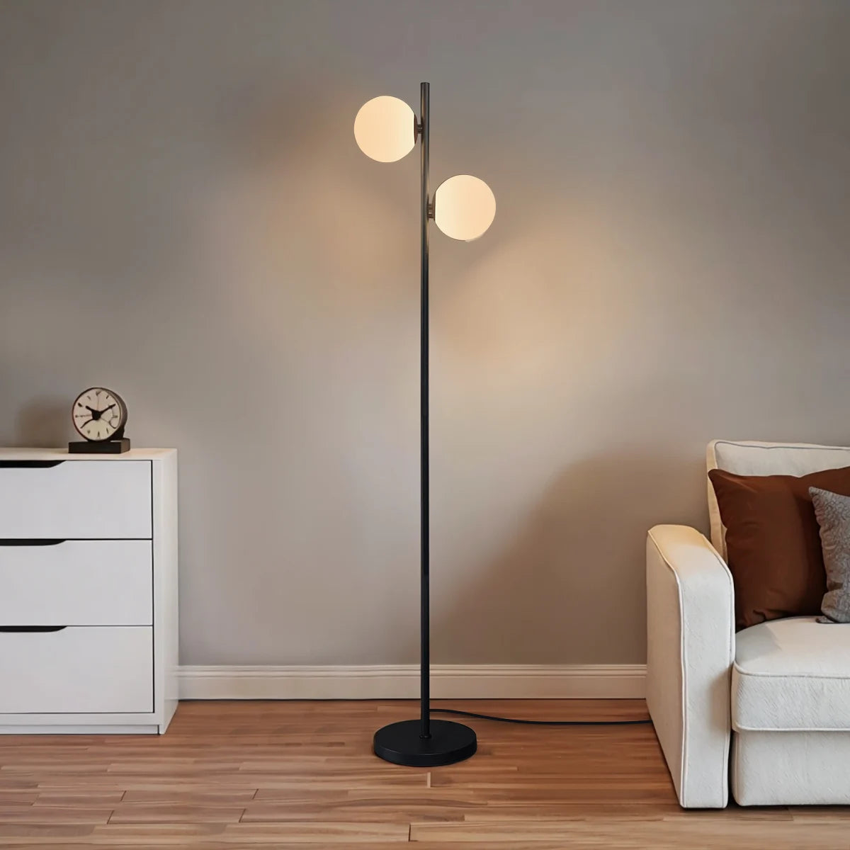 2 Black Simple Floor Lamps