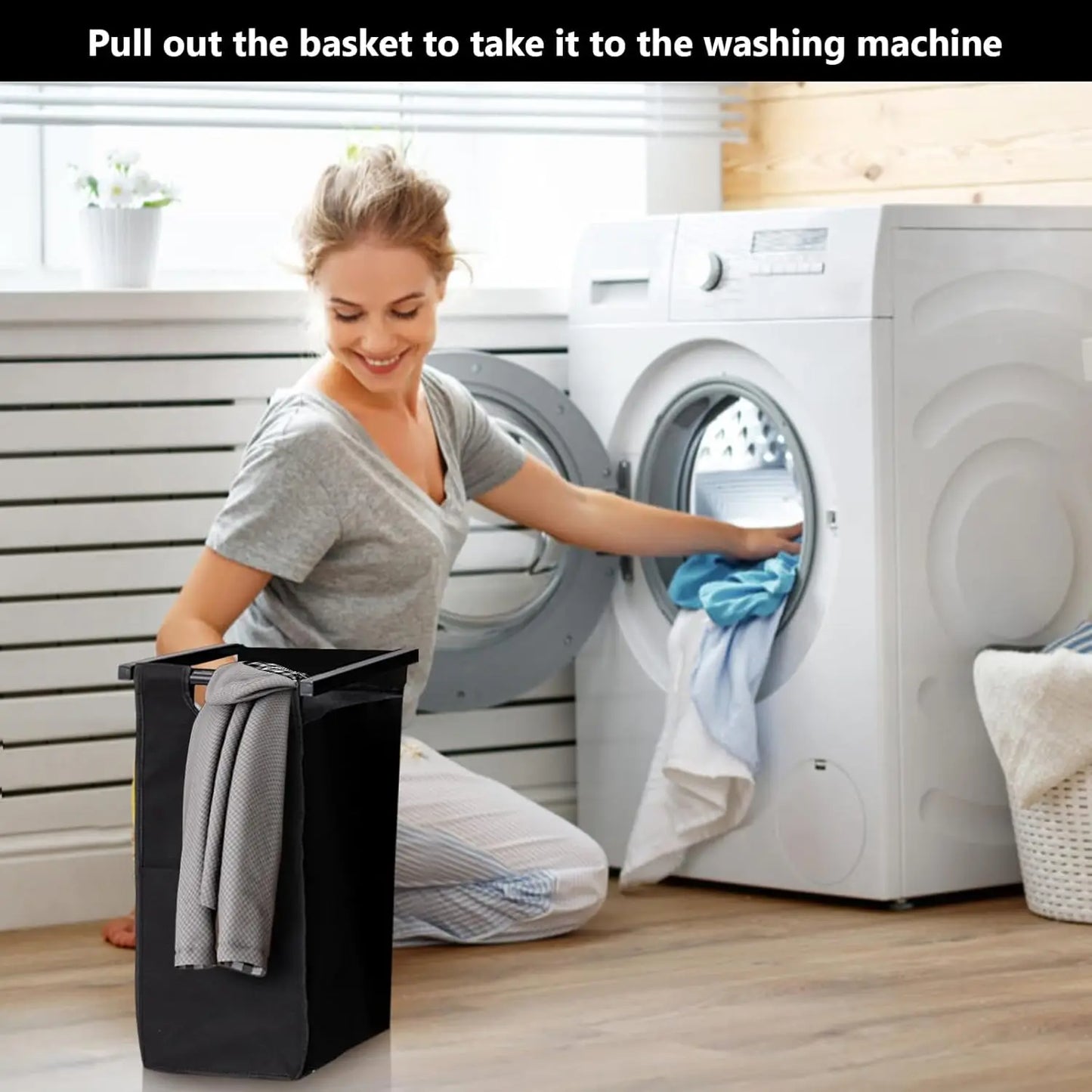 Laundry Basket Organizer with Top Shelf