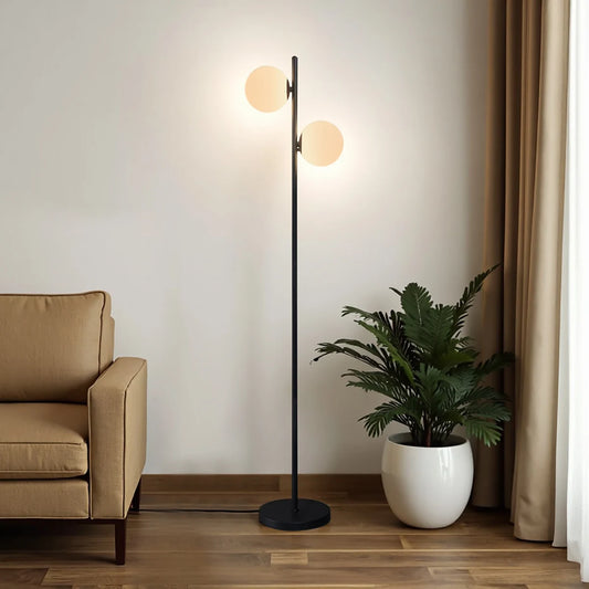 2 Black Simple Floor Lamps