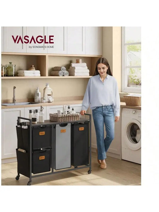 Laundry Hamper With 4 Compartments, 39.6 Gal.