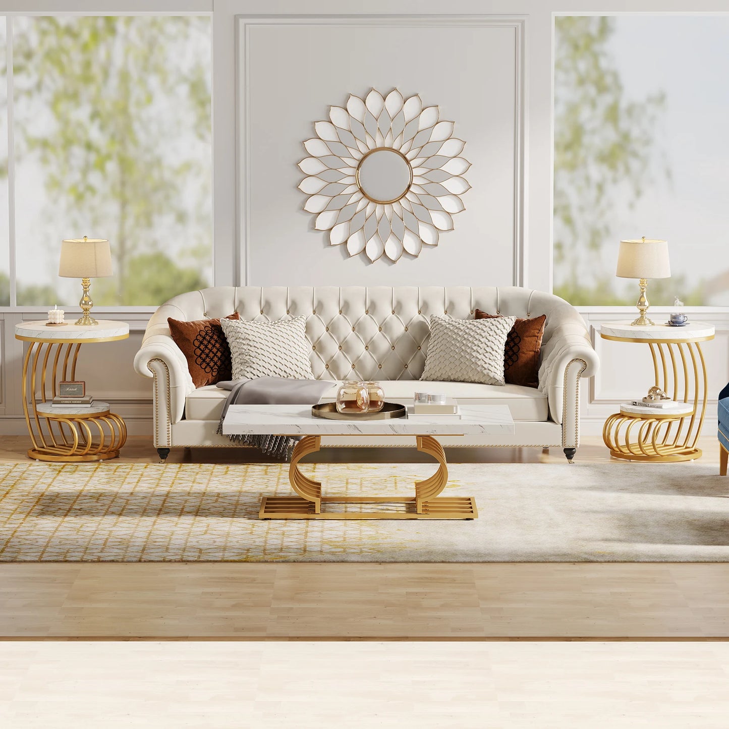 Round End Table: 2 Tiers