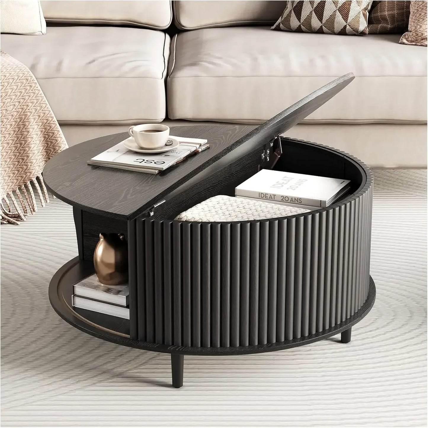 Mid Century Modern Coffee Table with Storage