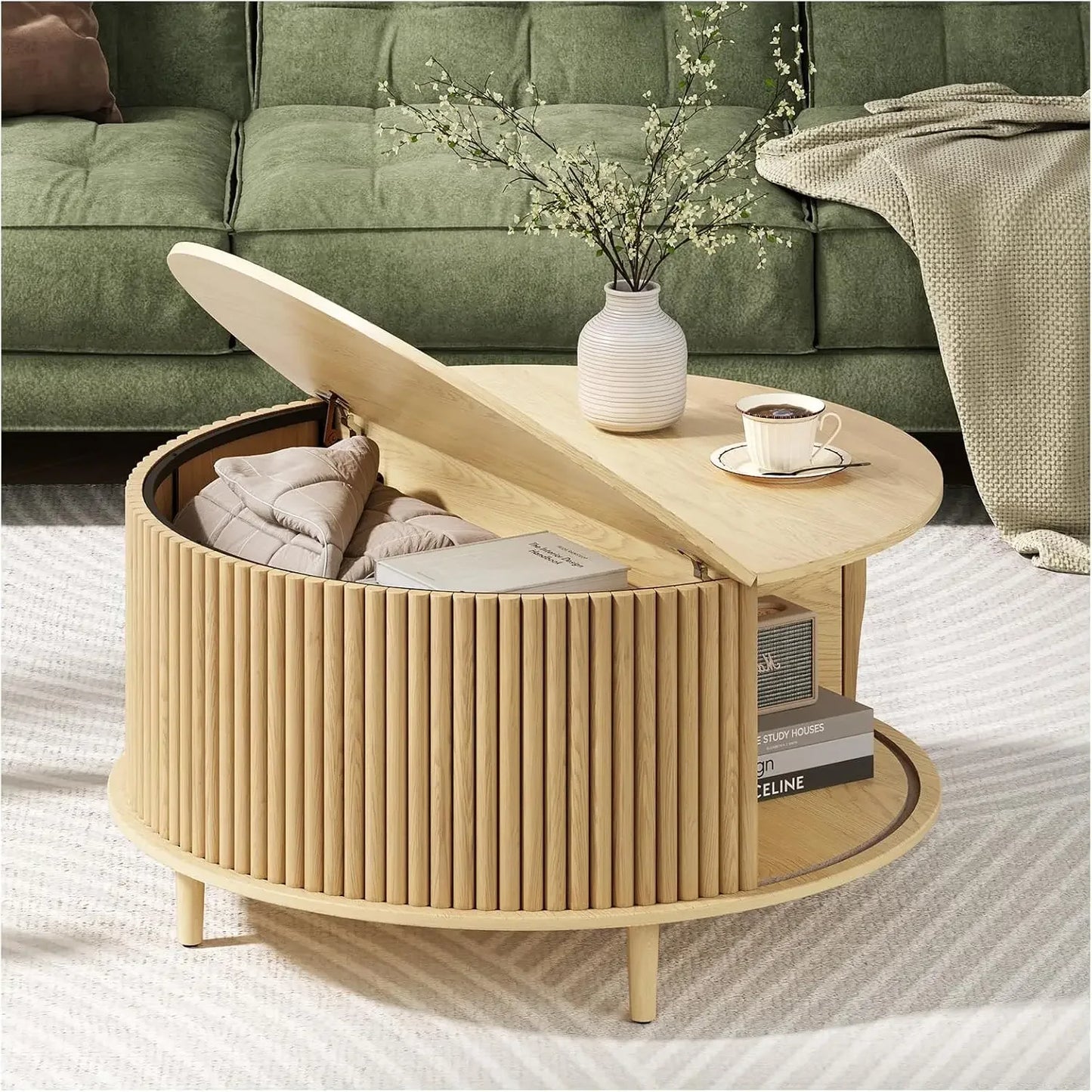 Mid Century Modern Coffee Table with Storage