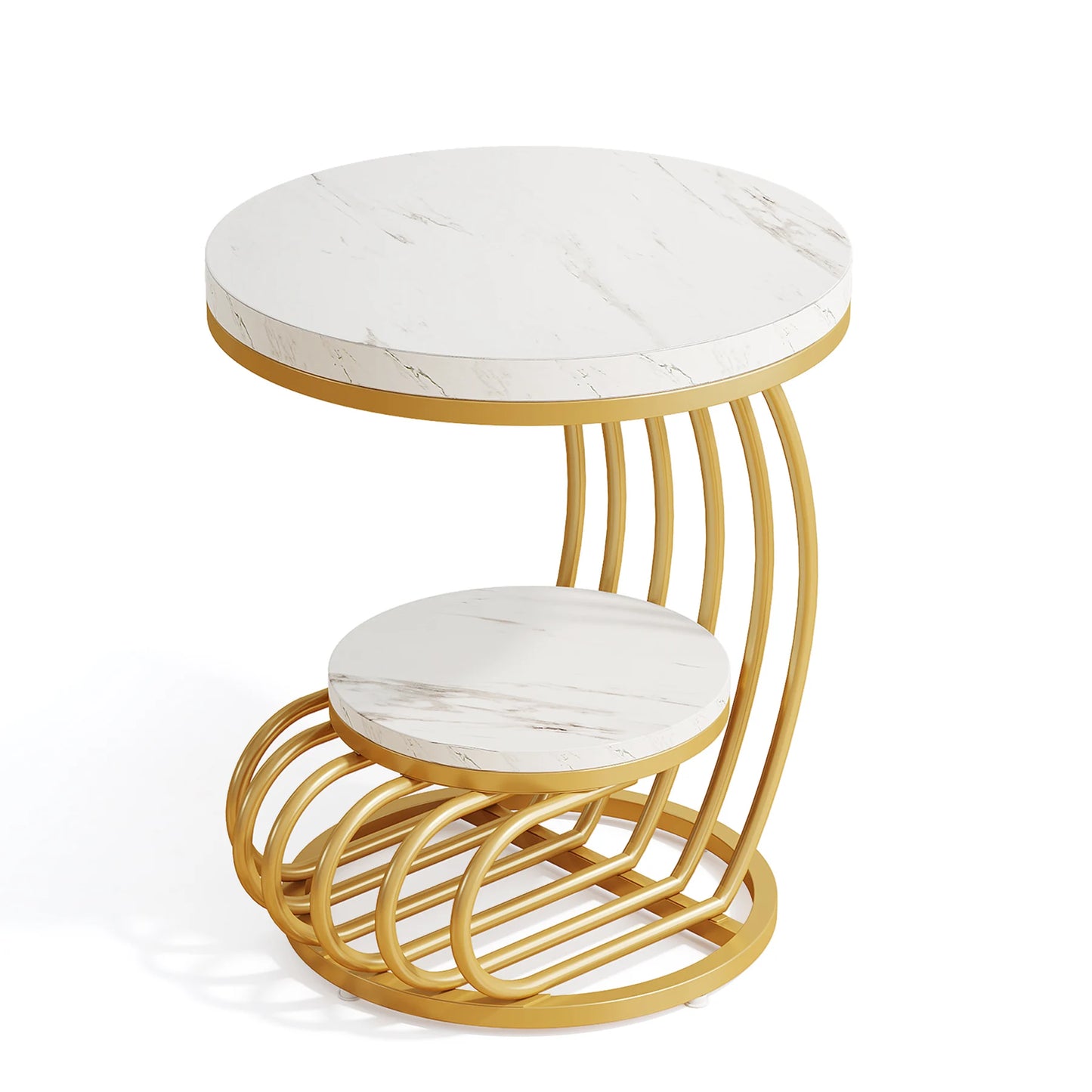 Round End Table: 2 Tiers