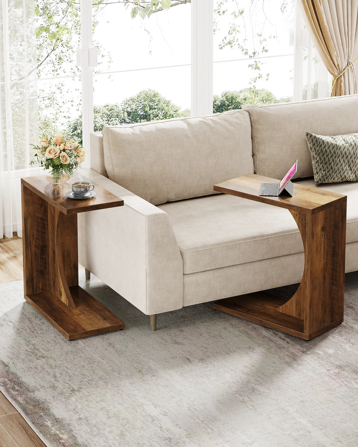 C-Shaped End Table, Bedside Table