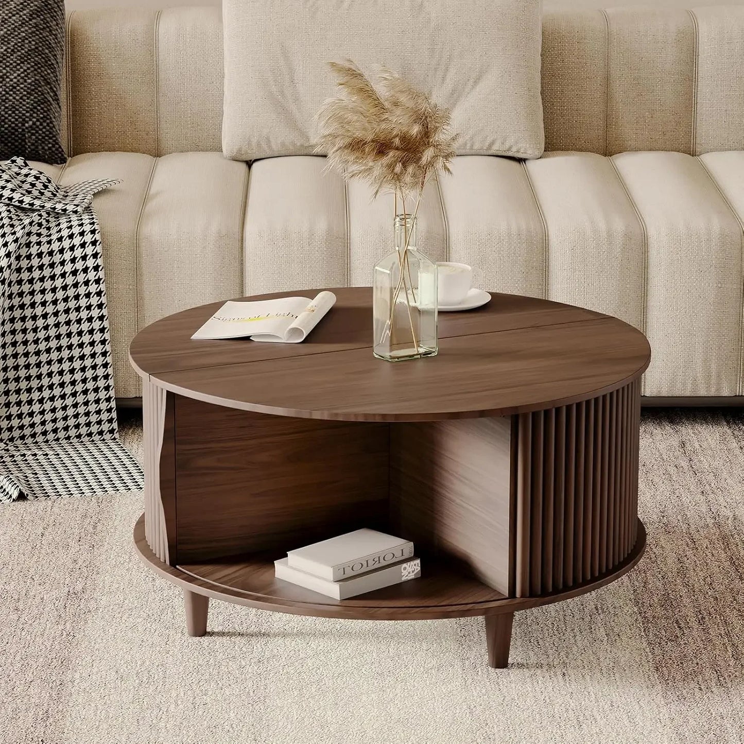 Mid Century Modern Coffee Table with Storage