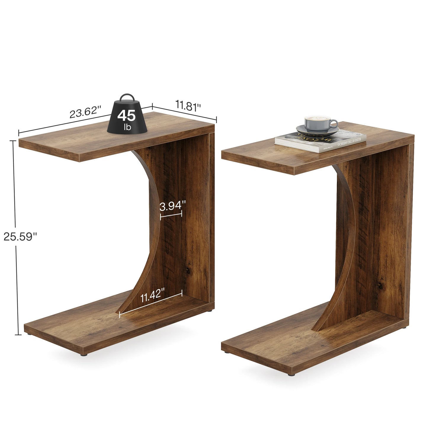 C-Shaped End Table, Bedside Table